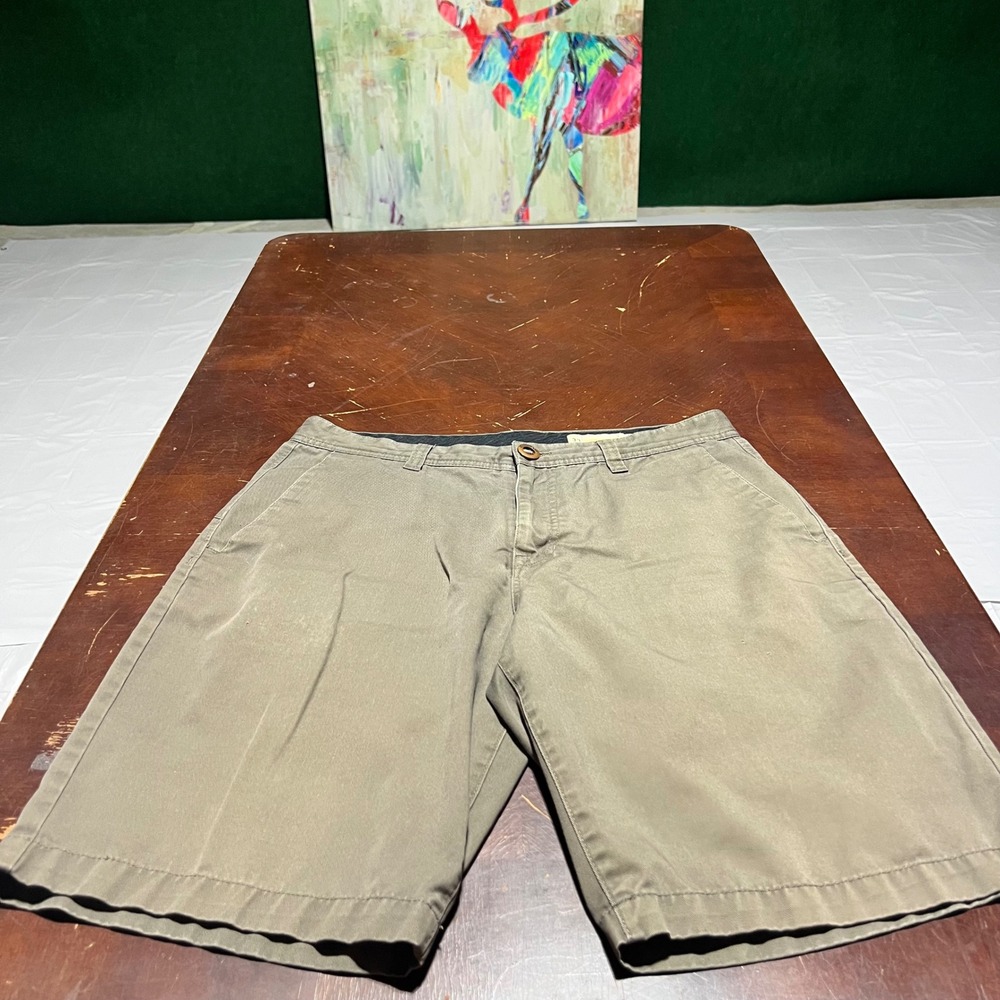 Volcom Frickin Modern Stretch Shorts Mens 33 Olive Khaki Chino Skate A0911601
